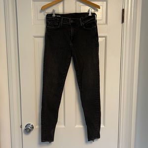 True Religion Women Halle Mid Rise Super Skinny Denim Jeans Black Size 28